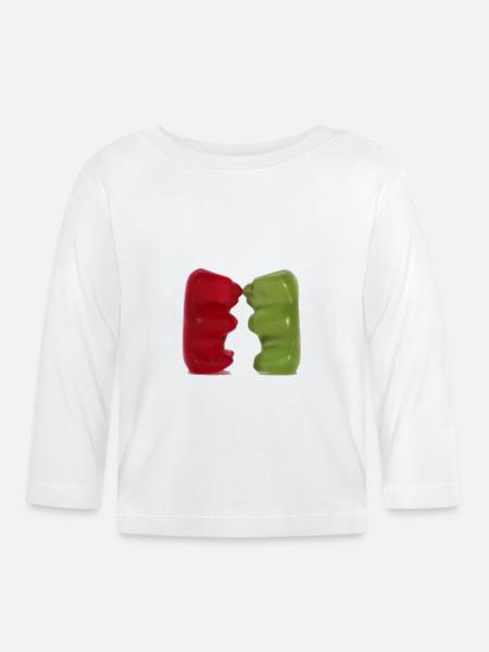 Gummibärchen Kuss - Baby Bio-Langarmshirt - Weiß