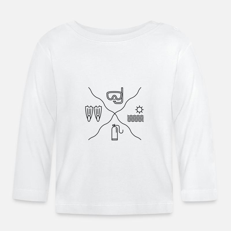 Tauchen - Baby Bio-Langarmshirt - Weiß