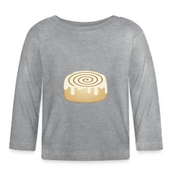 cinnamon roll - Organic Baby Long Sleeve T-Shirt - heather grey - Front