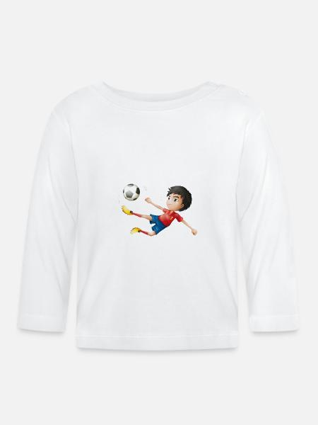 Soccer - Baby Bio-Langarmshirt - Weiß