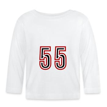 55 Number Years Jersey - Organic Baby Long Sleeve T-Shirt - white - Front