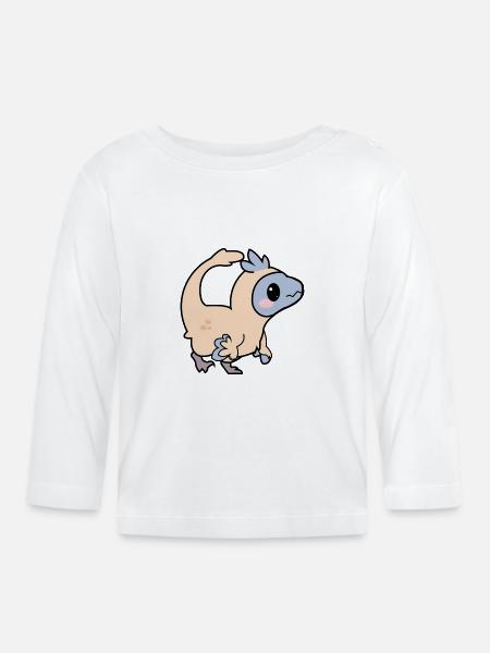 Chompy der Velociraptor - Baby Bio-Langarmshirt - Weiß