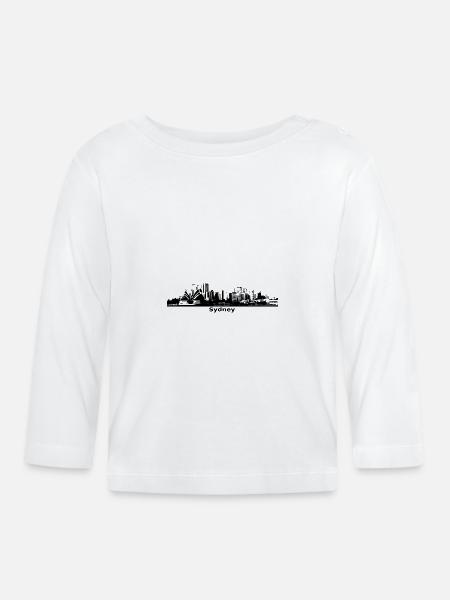Sydney Skyline - Baby Bio-Langarmshirt - Weiß