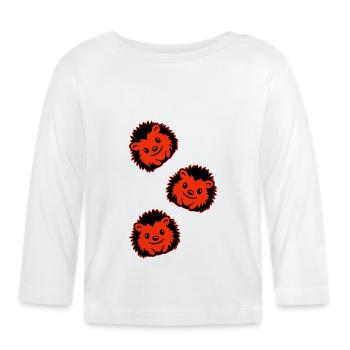 Hérisson Bande Dessinée Mignon - T-shirt manches longues bio Bébé - blanc - Devant