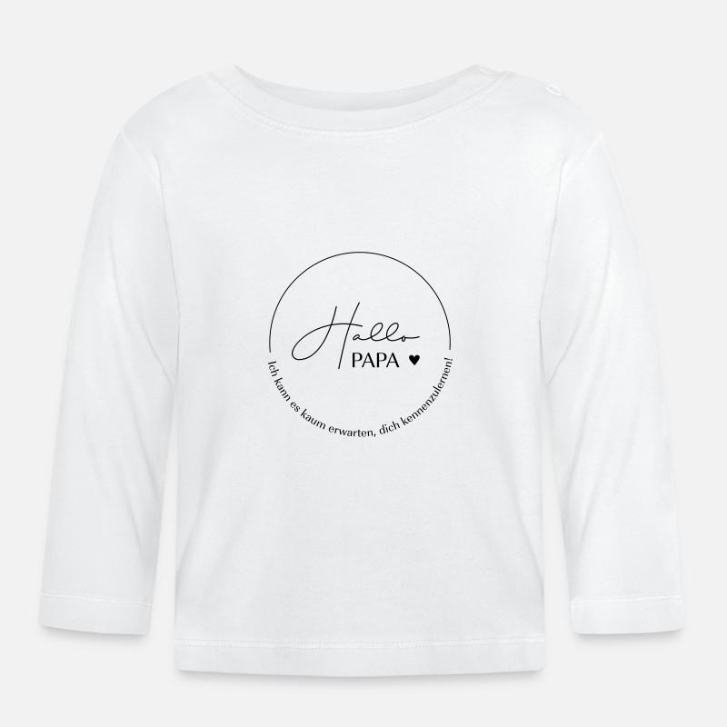 Hallo Papa - Baby Bio-Langarmshirt - Weiß