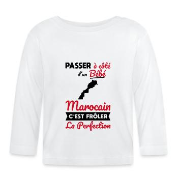 Passer à côté bébé Marocain frôler la perfection - T-shirt manches longues bio Bébé - blanc - Devant