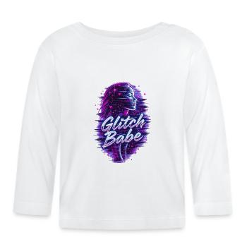 Y2K Retro – Glitch Babe - Baby Bio-Langarmshirt - Weiß - Vorne