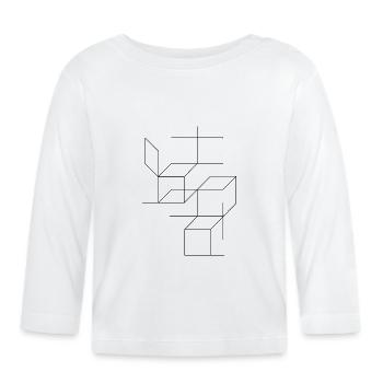 Komposition von Quadraten und Linien - Baby Bio-Langarmshirt - Weiß - Vorne