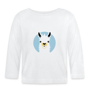 Tiph et Flo au pays des lamas - T-shirt manches longues bio Bébé - blanc - Devant