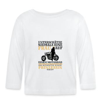 Prinzessin Motorrad - Baby Bio-Langarmshirt - Weiß - Vorne