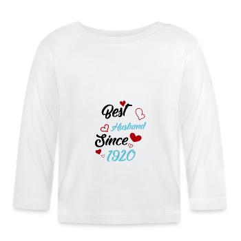 Bester Ehemann seit 1920 Hochzeit - Baby Bio-Langarmshirt - Weiß - Vorne