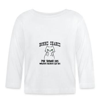 Drôle De Cadeau D adieu Collègue avec chat humour - T-shirt manches longues bio Bébé - blanc - Devant
