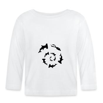 sharks 2 - Organic Baby Long Sleeve T-Shirt - white - Front