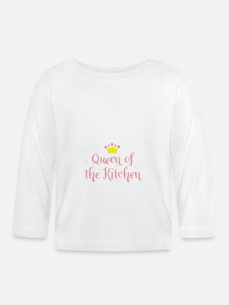 Queen of the Kitchen - Baby Bio-Langarmshirt - Weiß
