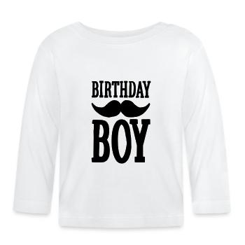 Birthday Boy Hipster - Baby Bio-Langarmshirt - Weiß - Vorne