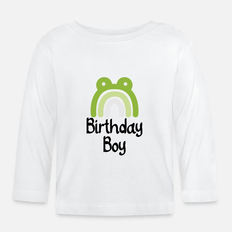 Grüner Regenbogenfrosch - Baby Bio-Langarmshirt - Weiß