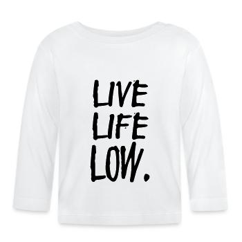 live life low - Baby Bio-Langarmshirt - Weiß - Vorne