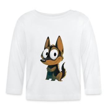 Black and tan Kelpie - Organic Baby Long Sleeve T-Shirt - white - Front