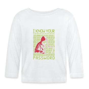 Hacker Hacking Programmer Linux Password Hacker - Organic Baby Long Sleeve T-Shirt - white - Front