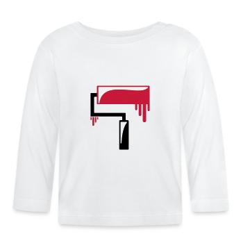 Rouleau peintre peintre maître peintre rénovation - T-shirt manches longues bio Bébé - blanc - Devant