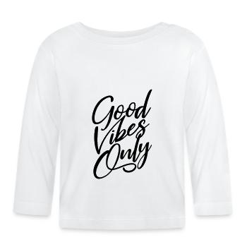 Nur gute Stimmung - Baby Bio-Langarmshirt - Weiß - Vorne