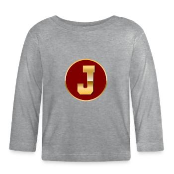 Lettre J - T-shirt manches longues bio Bébé - gris chiné - Devant