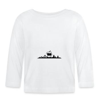 Winter - ski resort chairlift - Organic Baby Long Sleeve T-Shirt - white - Front