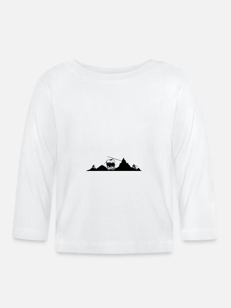 Winter - Ski Sessellift - Baby Bio-Langarmshirt - Weiß