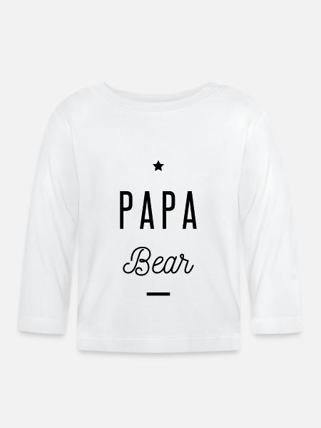 PAPA BEAR - Baby Bio-Langarmshirt - Weiß