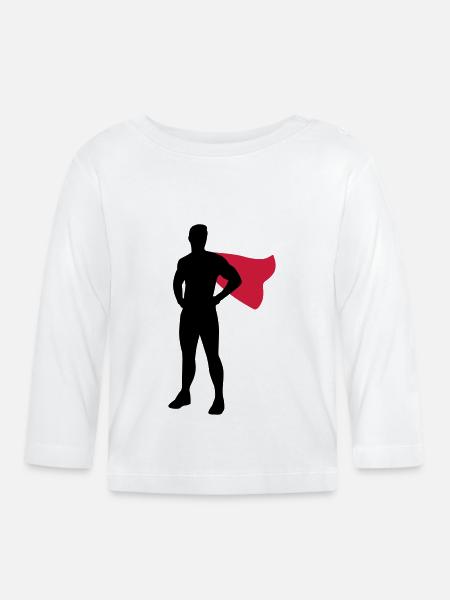 Superhero - Baby Bio-Langarmshirt - Weiß