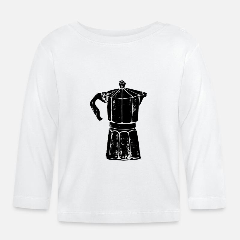 Kaffee – But first coffee - Baby Bio-Langarmshirt - Weiß