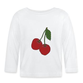 cherries - Organic Baby Long Sleeve T-Shirt - white - Front