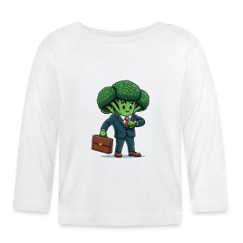 Brocoli d’affaires - T-shirt manches longues bio Bébé - blanc - Devant
