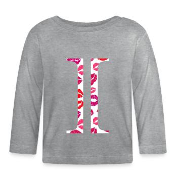 Lettre i bisous - T-shirt manches longues bio Bébé - gris chiné - Devant