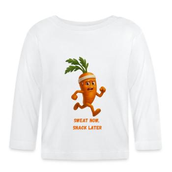 Carotte Runner Snack Carotte Dessin animé - T-shirt manches longues bio Bébé - blanc - Devant