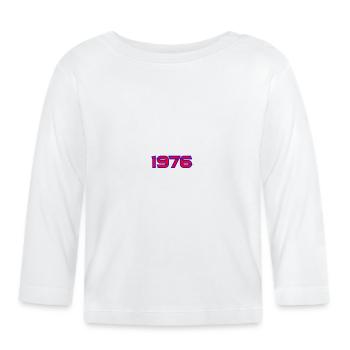 1976 Retro Neon-Glitch - Baby Bio-Langarmshirt - Weiß - Vorne