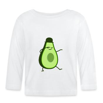 Dabbing avocado (b) - Organic Baby Long Sleeve T-Shirt - white - Front