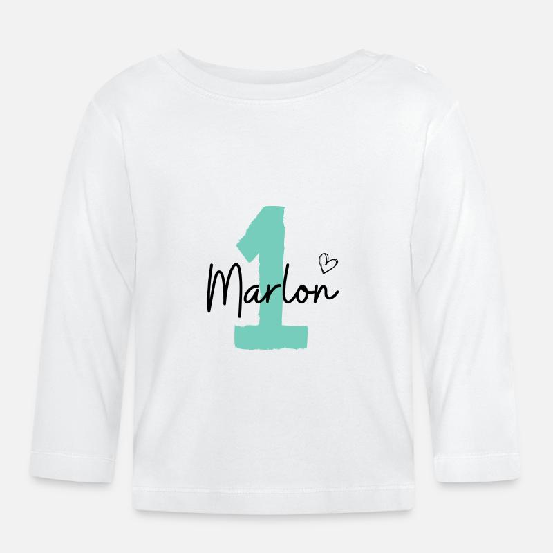 Marlon - Baby Bio-Langarmshirt - Weiß