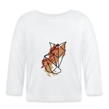 Abstract Fox - Baby Bio-Langarmshirt - Weiß - Vorne