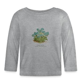 Vergiss mich nicht Blume (Vergissmeinndung)Vintage - Baby Bio-Langarmshirt - Grau meliert - Vorne