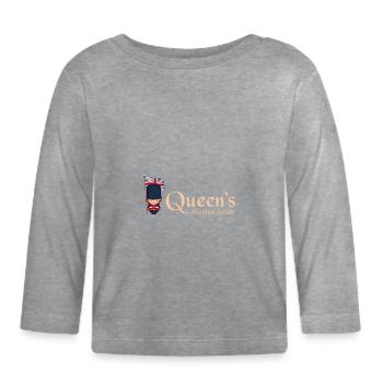 British Queen Monarchy Platinum Jubilee 70th yr - Organic Baby Long Sleeve T-Shirt - heather grey - Front