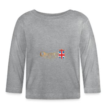 British Queen Monarchy Platinum Jubilee 70th yr - Organic Baby Long Sleeve T-Shirt - heather grey - Front