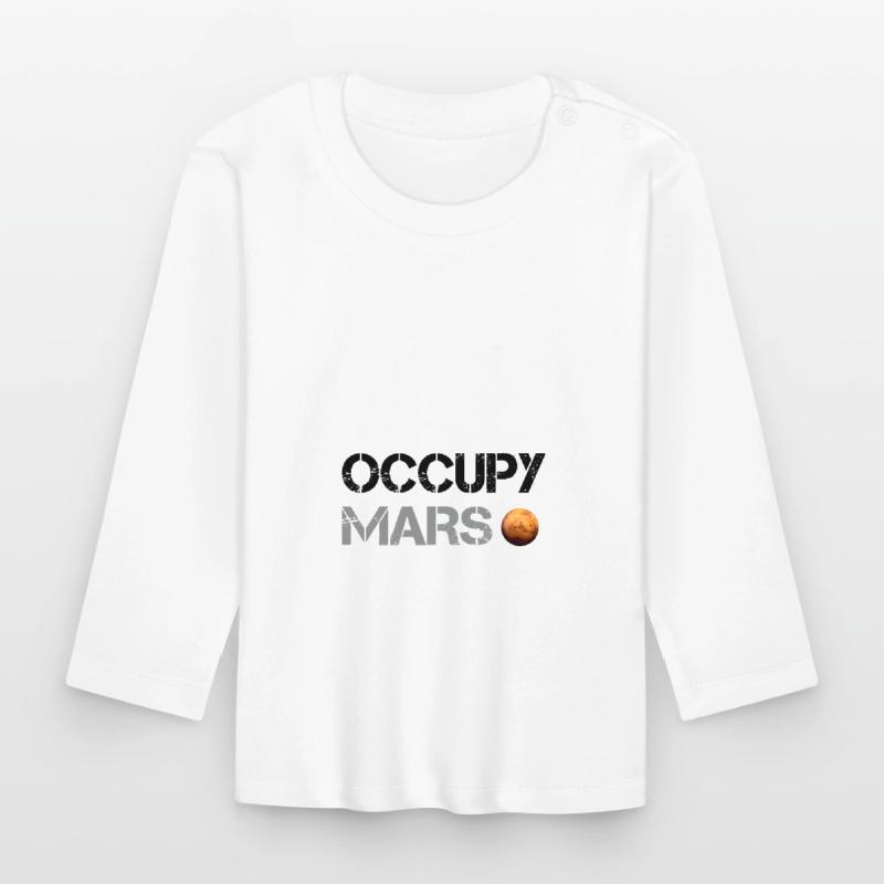 Occupy Mars Planet Space Explor Rocket Science Organic Baby Long Sleeve T-Shirt
