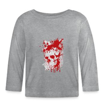 Éclabousser le crâne sanglant - T-shirt manches longues bio Bébé - gris chiné - Devant