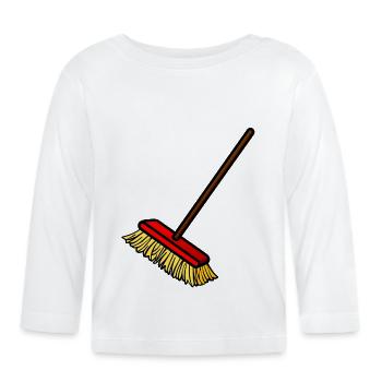 putzen cleaning putzfrau broom wischmop14 - Baby Bio-Langarmshirt - Weiß - Vorne
