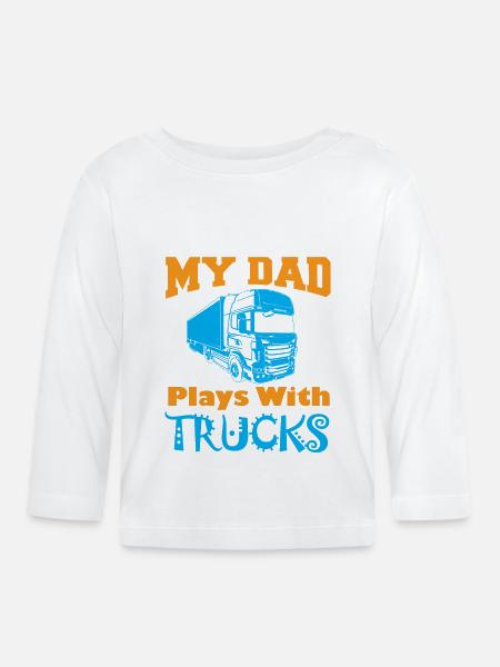 Kinder Geschenkidee LKW - Baby Bio-Langarmshirt - Weiß