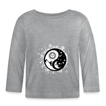 Yin Yang - T-shirt manches longues bio Bébé - gris chiné - Devant