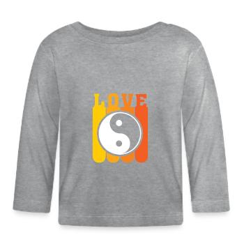 Yin Yang - T-shirt manches longues bio Bébé - gris chiné - Devant