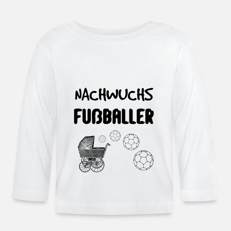 Nachwuchs Fußballer Geschenkidee Geburt Nachwuchs - Baby Bio-Langarmshirt - Weiß