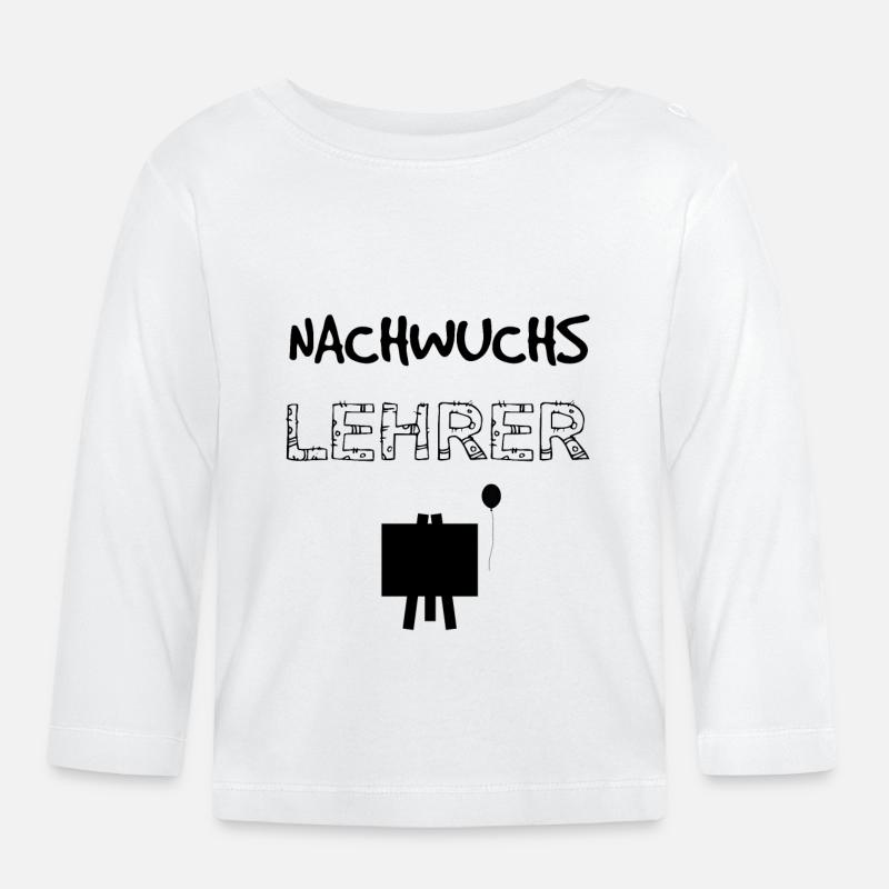 Nachwuchs Lehrer - Geschenkidee Geburt Schule - Baby Bio-Langarmshirt - Weiß